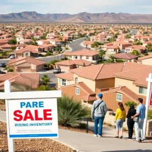 A suburban neighborhood in Las Vegas with homes for sale