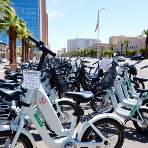 E-bikes and e-scooters in Las Vegas with lithium-ion battery safety warnings
