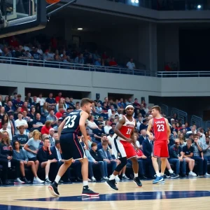 Memphis basketball team competing against UNLV