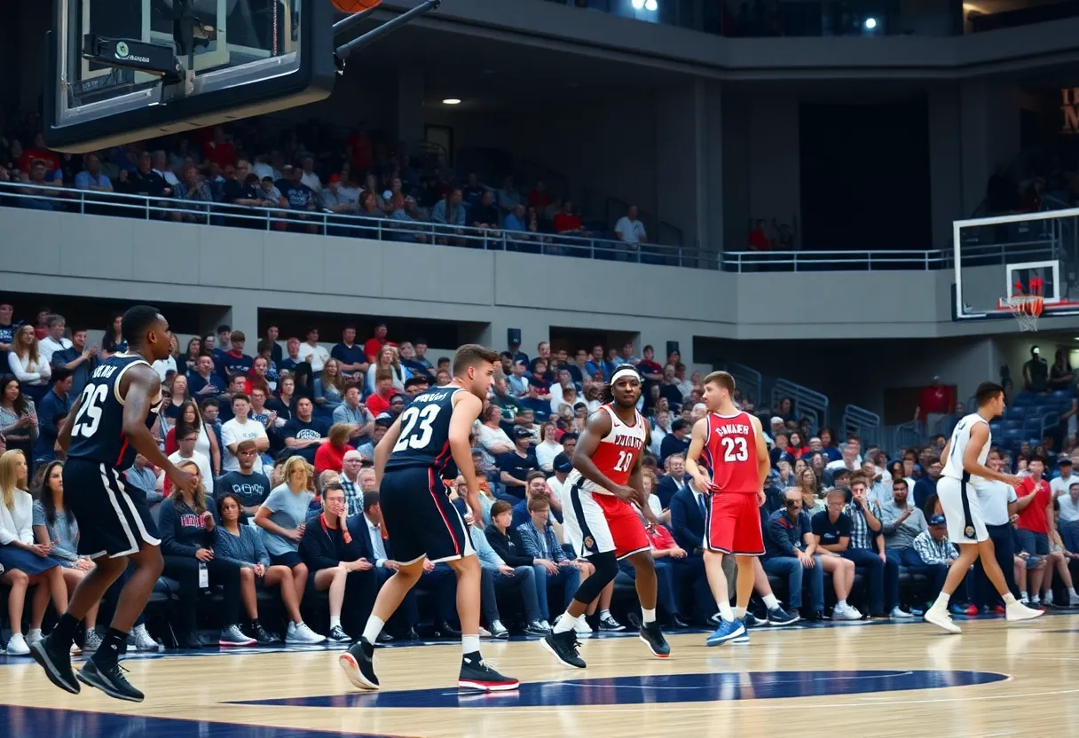 Memphis basketball team competing against UNLV