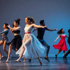 Dancers performing at a mental health charity showcase