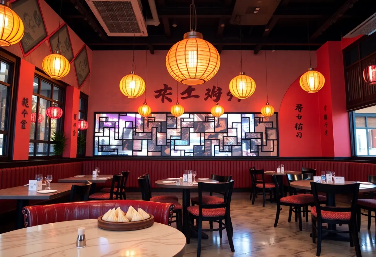 Interior view of Nom Wah restaurant in Las Vegas featuring dim sum dishes