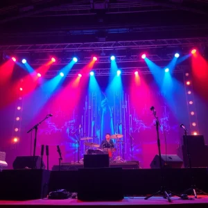 Concert stage with instruments and lights