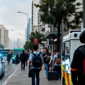 Cityscape of Tel Aviv during heightened tensions