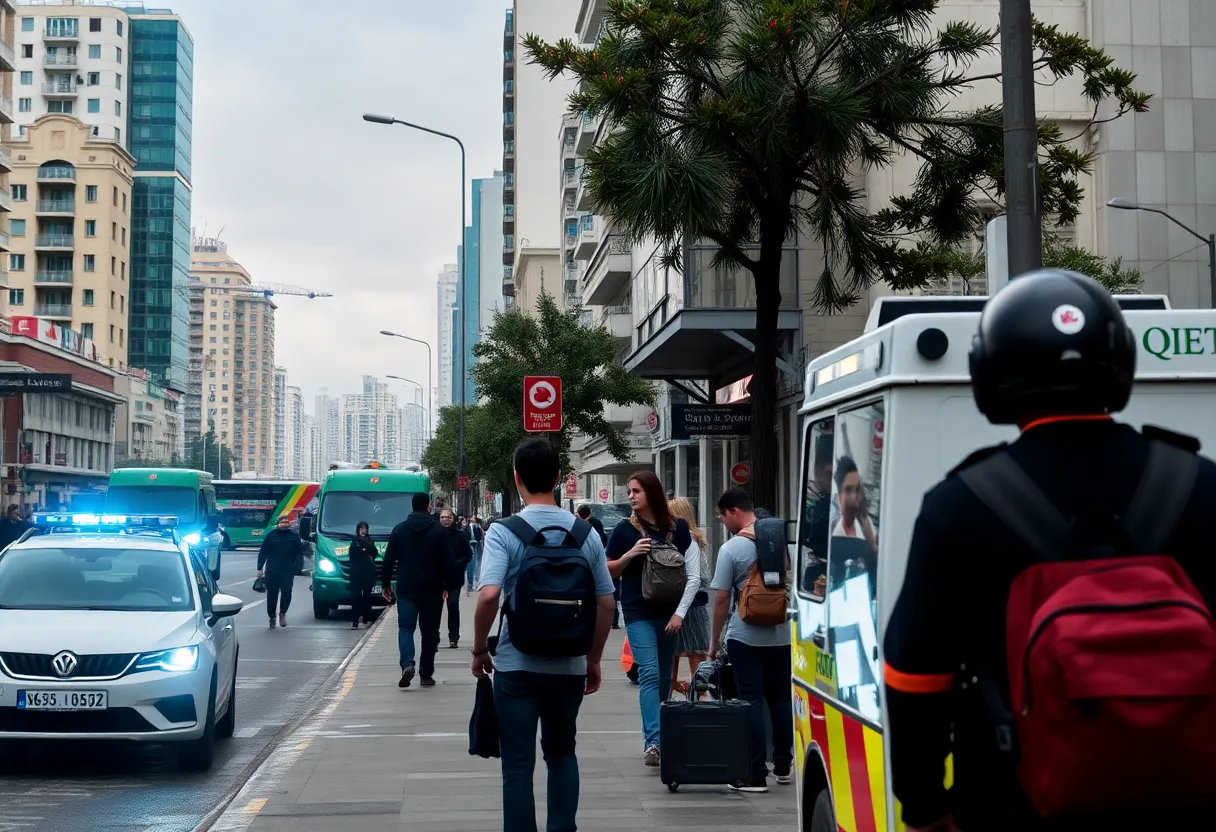 Cityscape of Tel Aviv during heightened tensions
