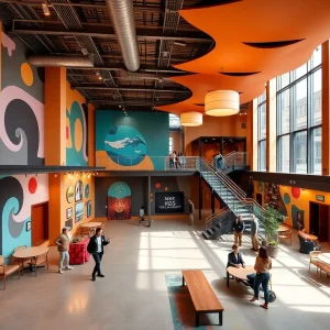Interior view of the Third Street cultural incubator showcasing artistic spaces.