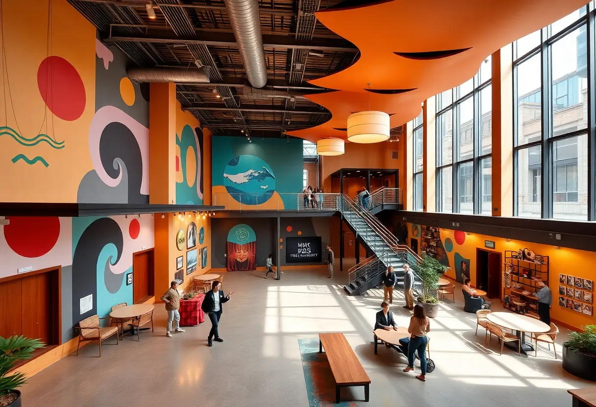 Interior view of the Third Street cultural incubator showcasing artistic spaces.