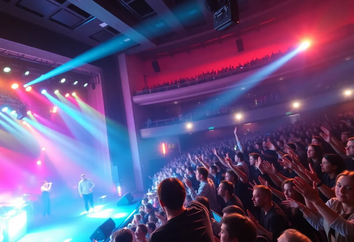 Crowd enjoying a live concert at the BleauLive Theater