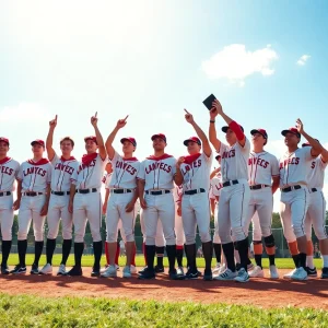 UNLV baseball players celebrating their academic honors.