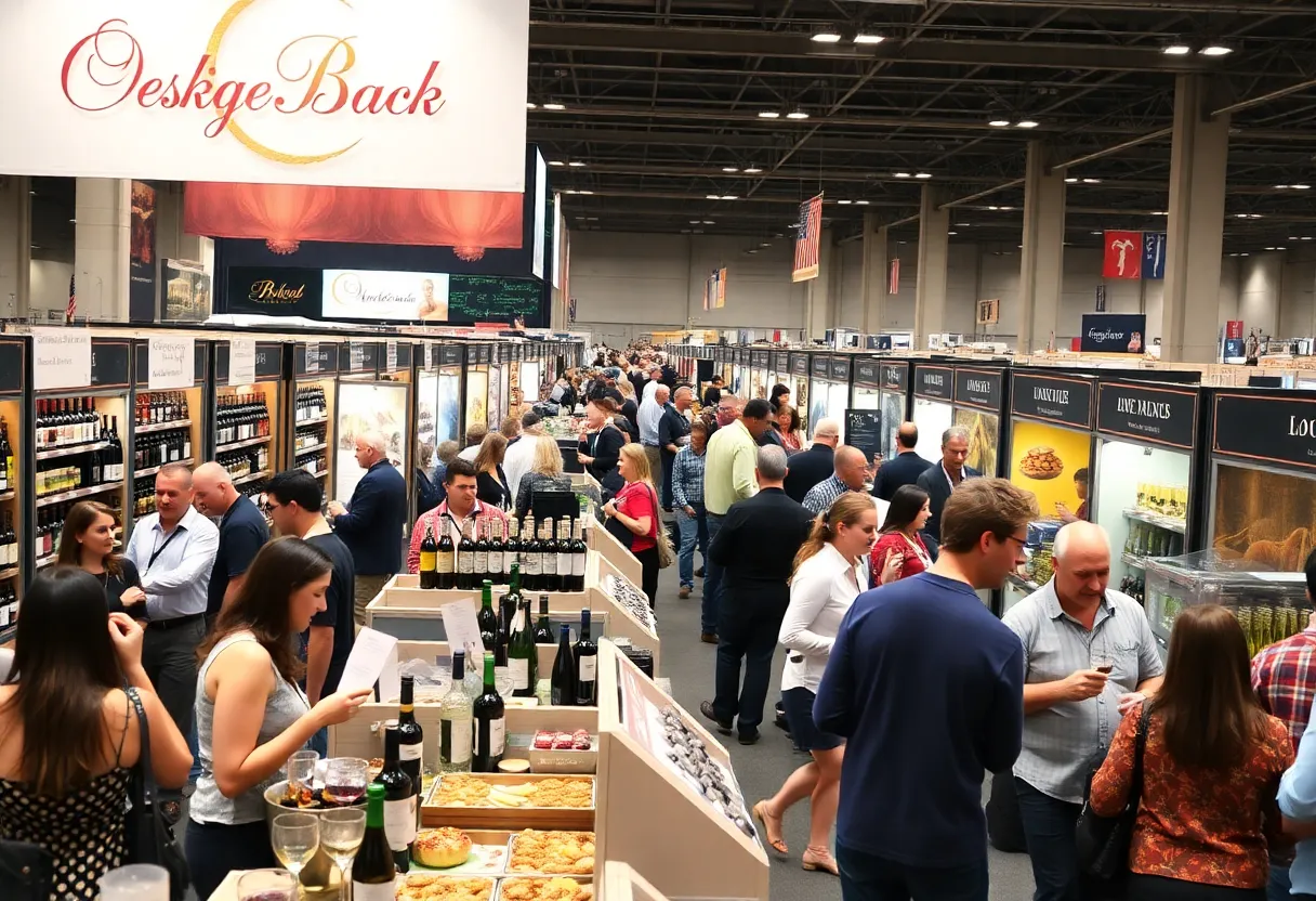 Guests enjoying beverages at UNLVino's 50th anniversary event