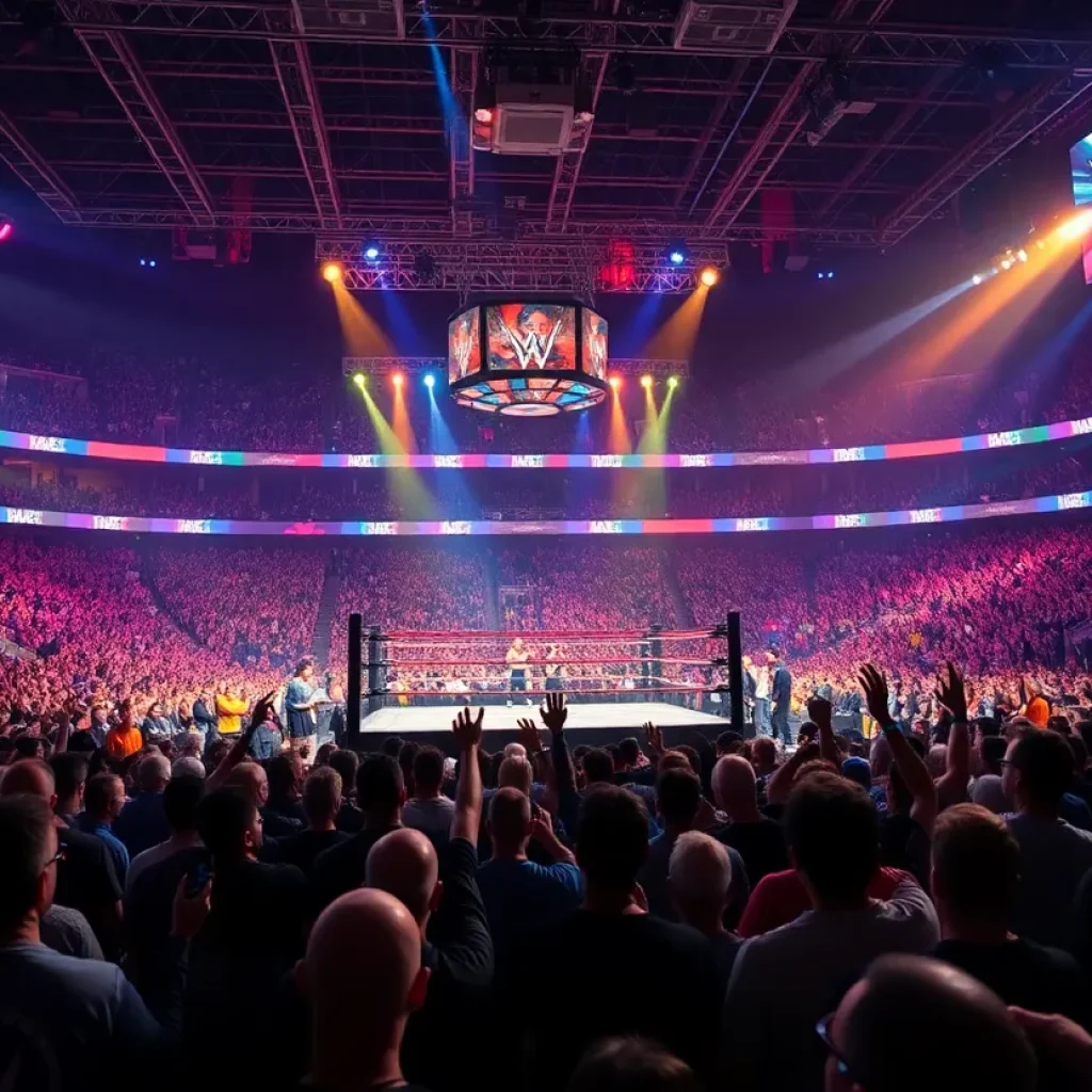 Crowd at WrestleMania 42 in Allegiant Stadium