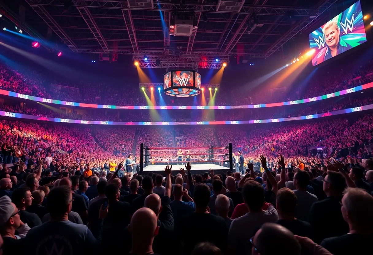 Crowd at WrestleMania 42 in Allegiant Stadium