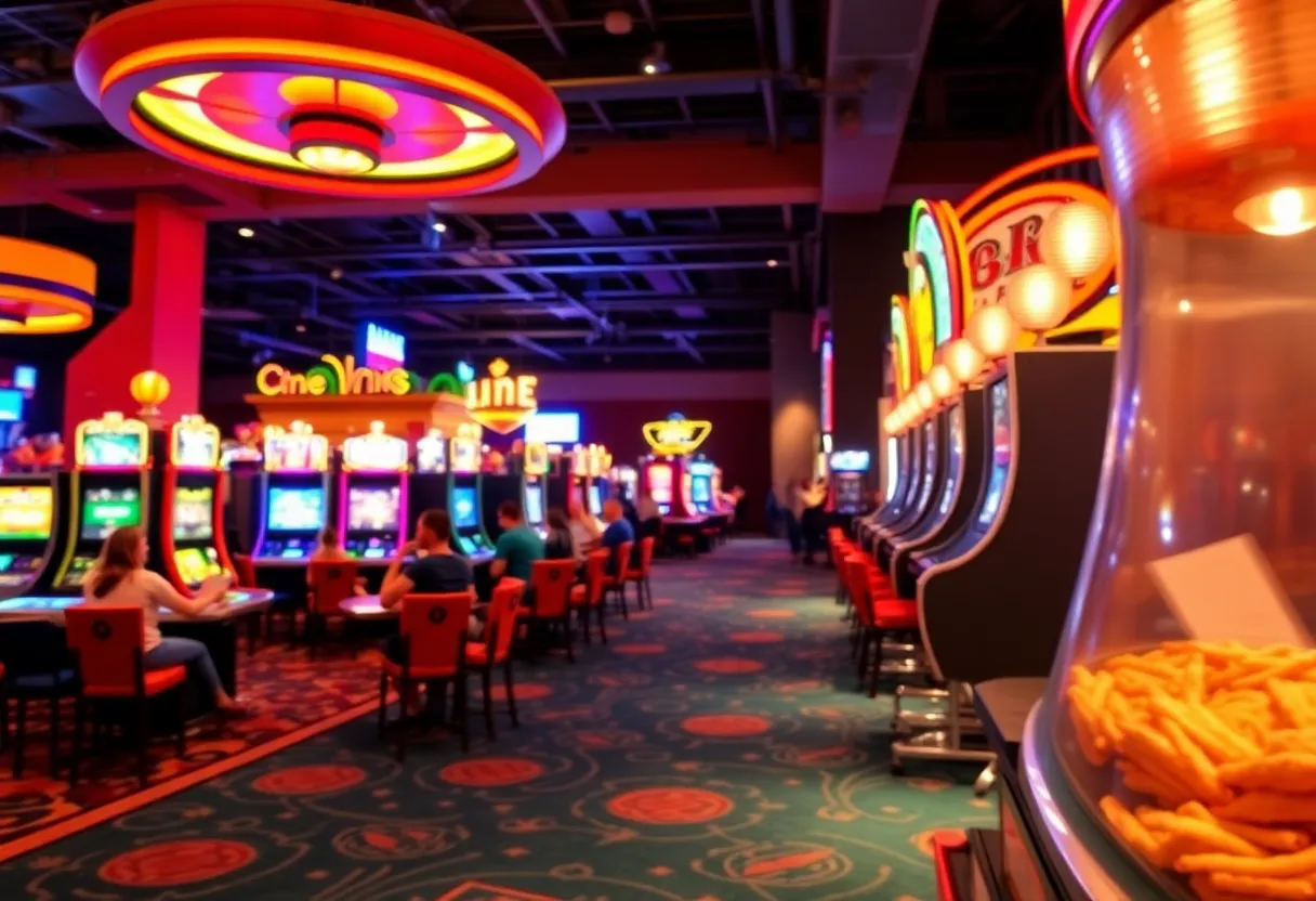 A collage of affordable gaming destinations featuring lively casinos and outdoor scenes.