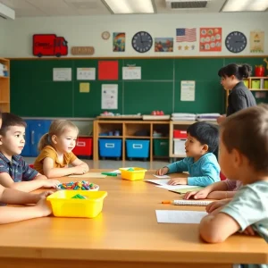 Students participating in after-school programs in a lively classroom setting