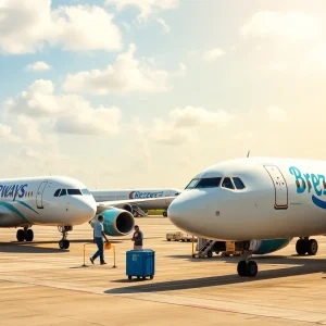 Breeze Airways planes at Harry Reid International Airport