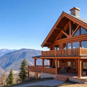 A luxury log cabin in Mount Charleston surrounded by mountains