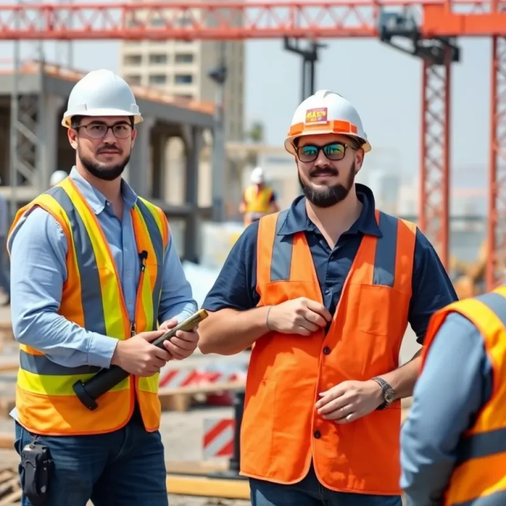 Licensed contractors working at a construction site in Las Vegas