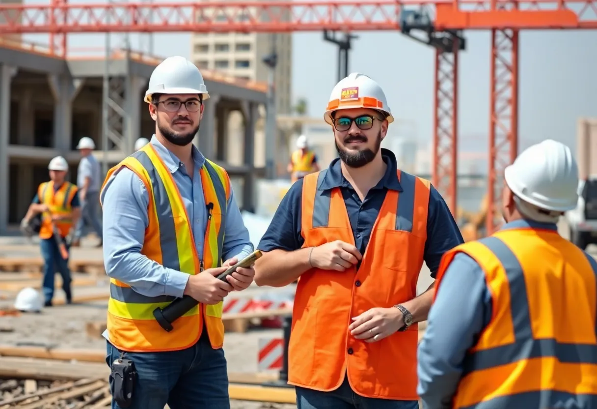 Licensed contractors working at a construction site in Las Vegas