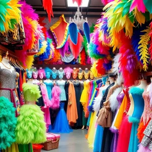 Interior of a costume store in Las Vegas with diverse costume supplies