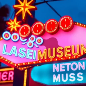 Restored neon sign of Debbie Reynolds at Las Vegas Neon Museum