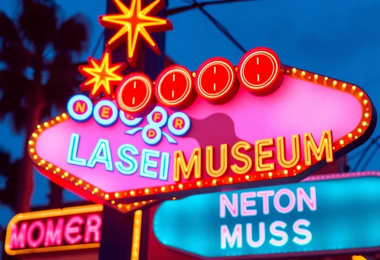 Restored neon sign of Debbie Reynolds at Las Vegas Neon Museum