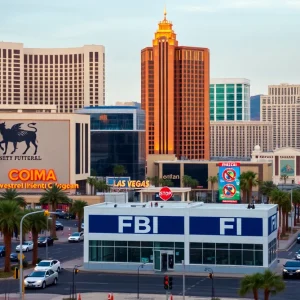 FBI headquarters in Las Vegas cityscape