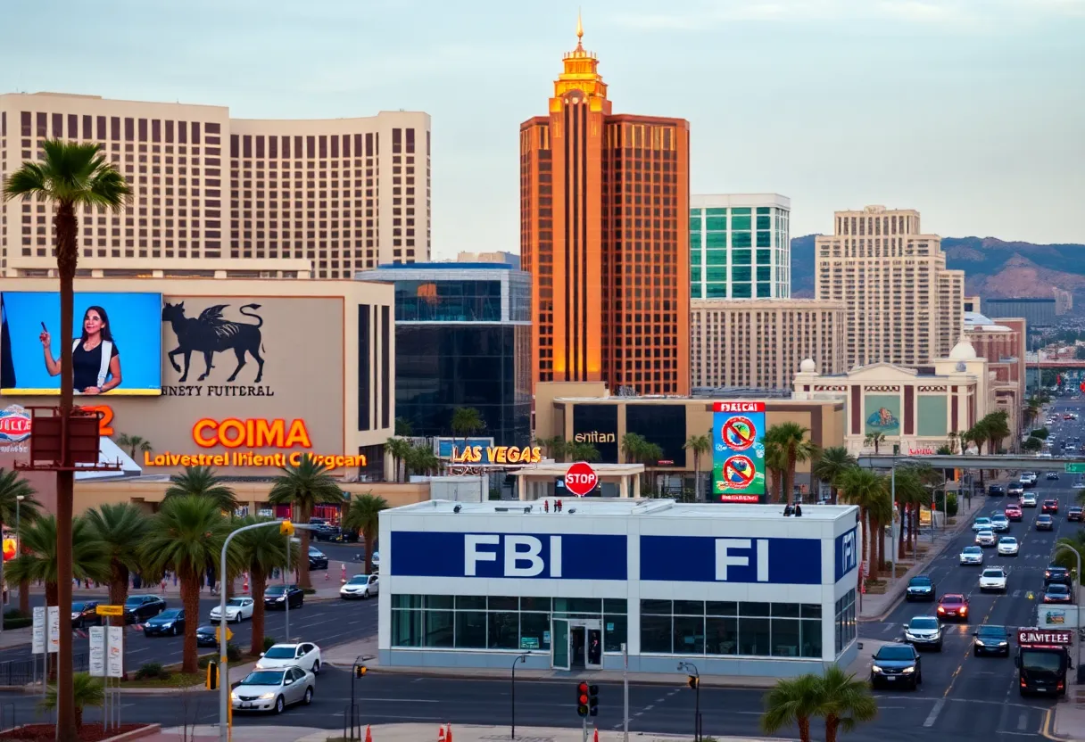 FBI headquarters in Las Vegas cityscape