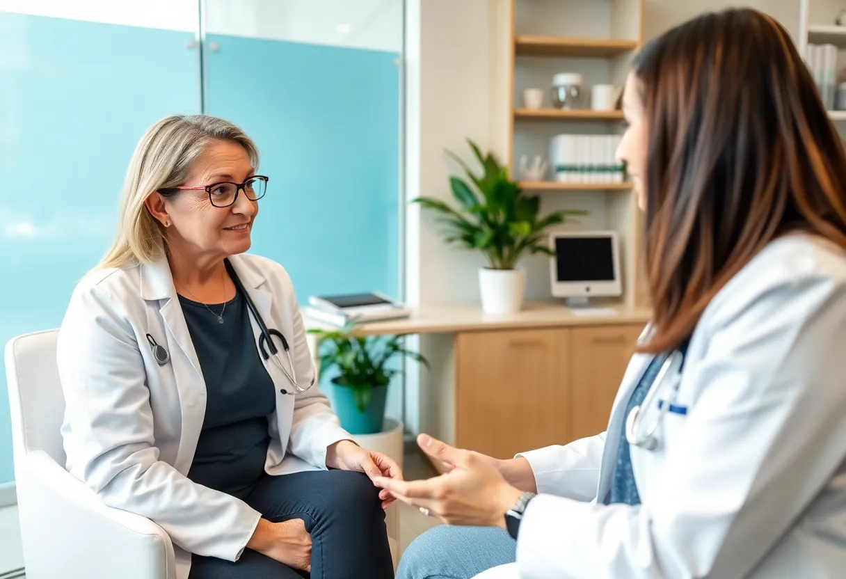 Healthcare professional discussing genetic counseling options with a patient
