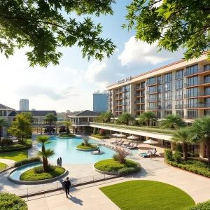 Conceptual image of a modern resort in Irving, Texas