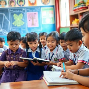 Students from diverse backgrounds participating in a classroom setting