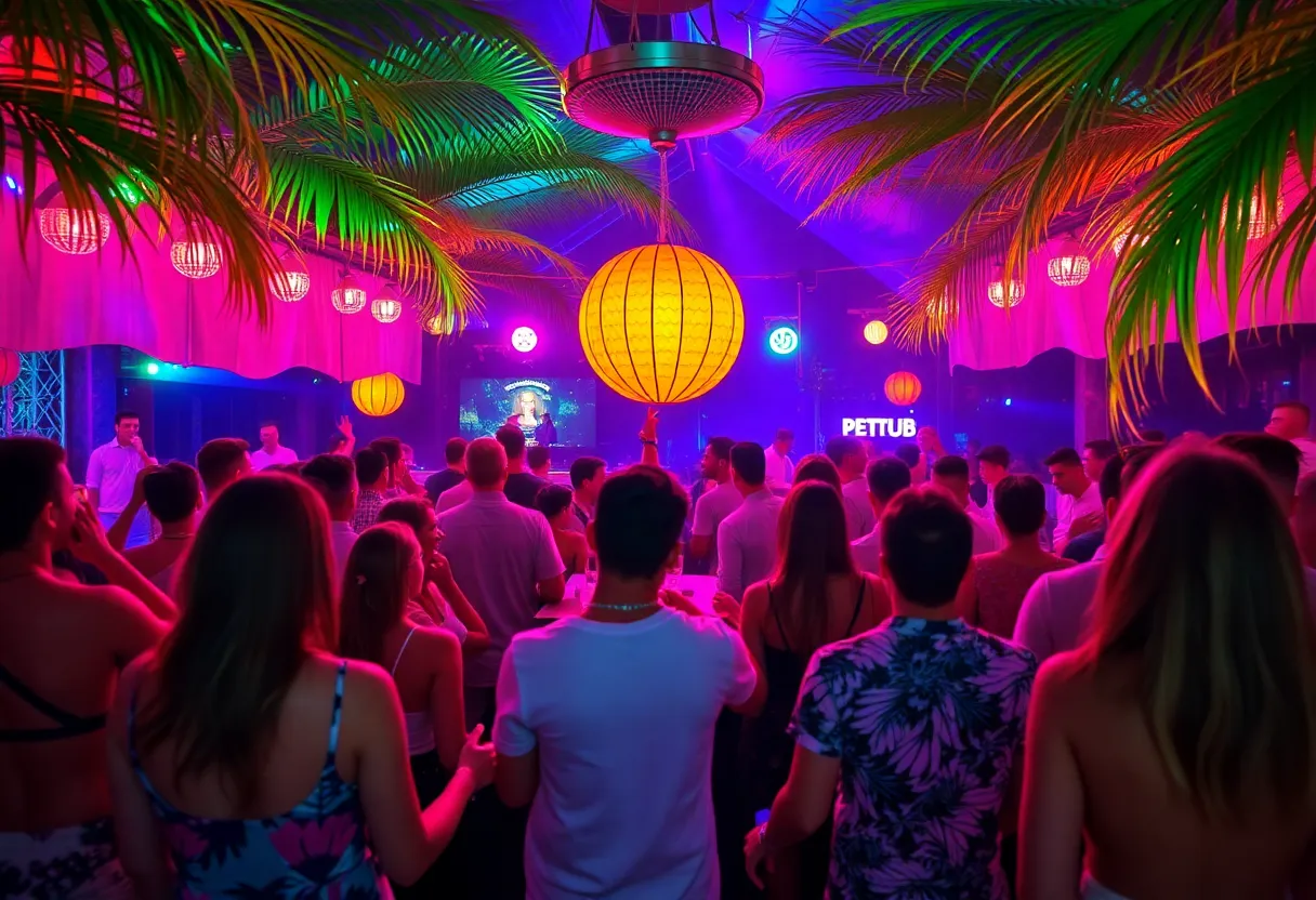 Crowd enjoying a DJ performance at Ayu Dayclub