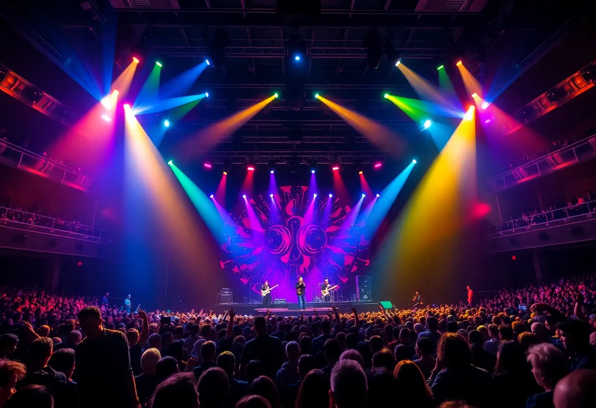 Crowd enjoying Kelly Clarkson's residency performance at The Colosseum