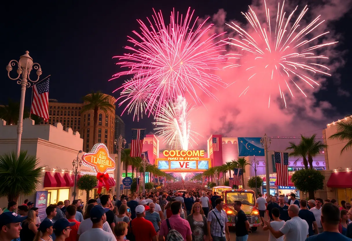 Fireworks over Las Vegas during 4th of July celebrations