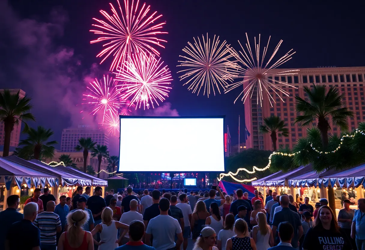 Colorful fireworks over Las Vegas during the 4th of July celebrations