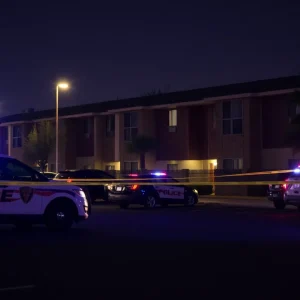Scene of a tragic shooting in an apartment complex in Las Vegas
