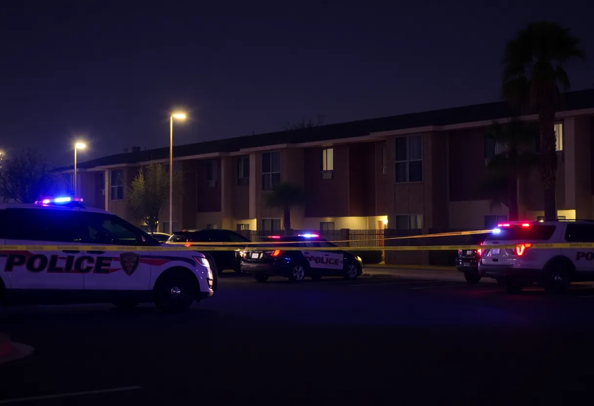 Scene of a tragic shooting in an apartment complex in Las Vegas