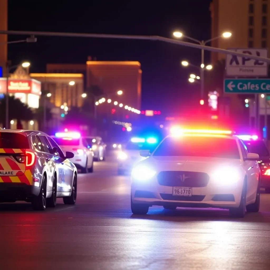 Police investigating an armed robbery in Las Vegas