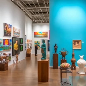 A vibrant display of diverse art exhibitions in Las Vegas galleries.