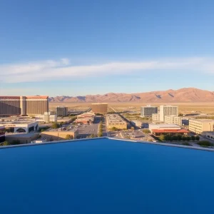 Clear skies over Las Vegas skyline during a cooler weekend