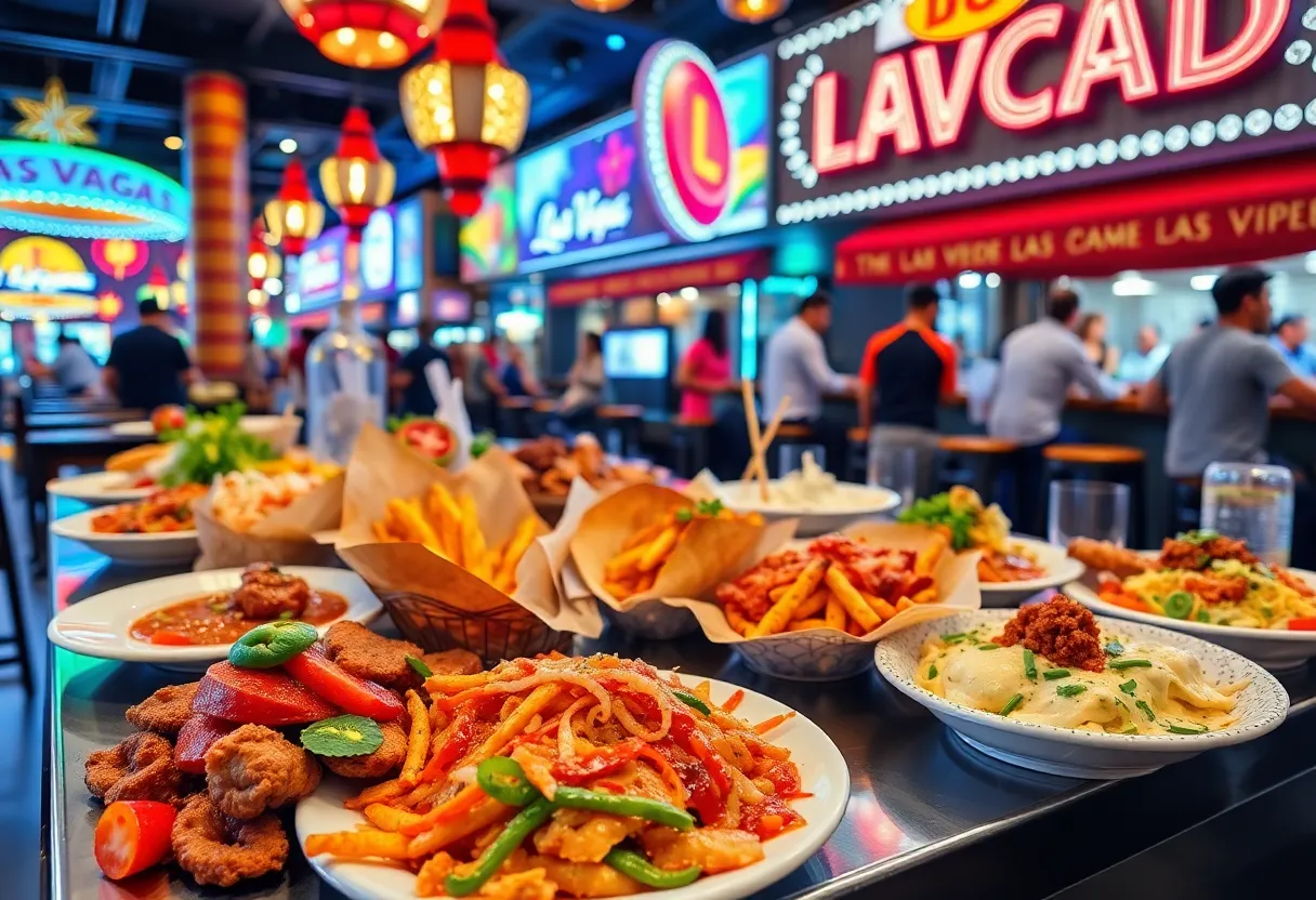 A diverse selection of food offerings in Las Vegas.