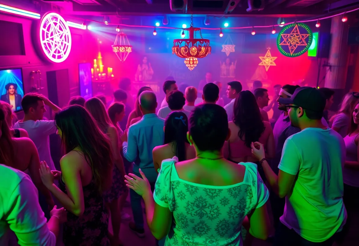 Colorful dance party at Electric Playhouse in Las Vegas