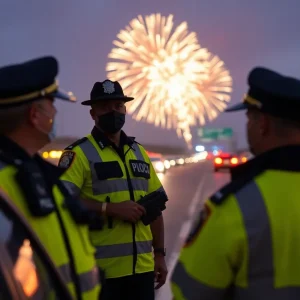 Law enforcement conducting a DUI checkpoint in Las Vegas
