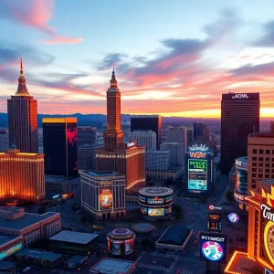 Vibrant Las Vegas skyline showcasing gaming technology and establishments