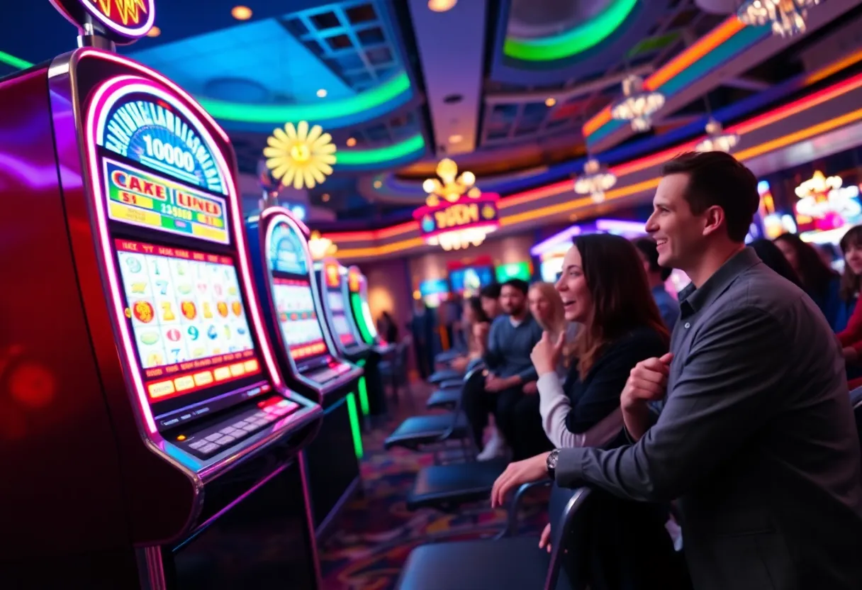 Celebration of a jackpot win at a Las Vegas casino