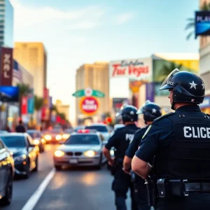 Las Vegas police officers on the streets