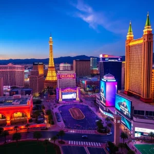 Las Vegas skyline representing the Mountain West Conference relocation
