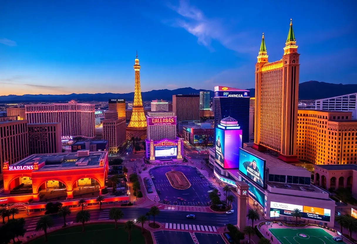 Las Vegas skyline representing the Mountain West Conference relocation