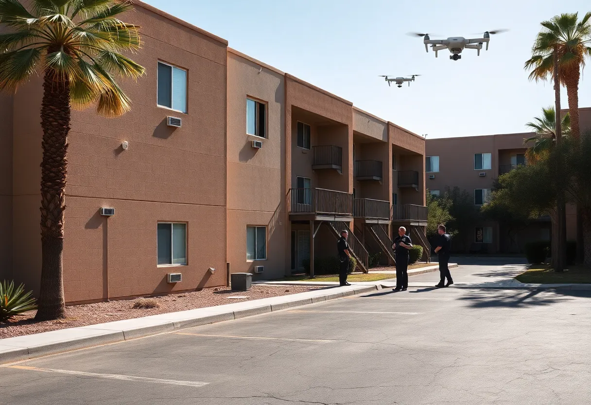 Private security in a Las Vegas neighborhood addressing squatting issues