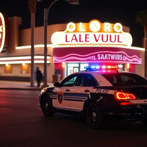 Police presence at a Las Vegas nightclub after a shooting incident.