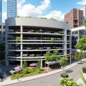 Rendering of the new parking garage in Las Vegas Arts District
